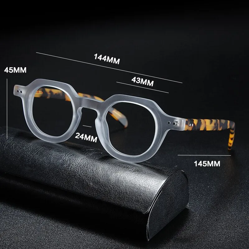 Gatenac Unisex Full Rim Round Square Acetate Eyeglasses Gxyj912