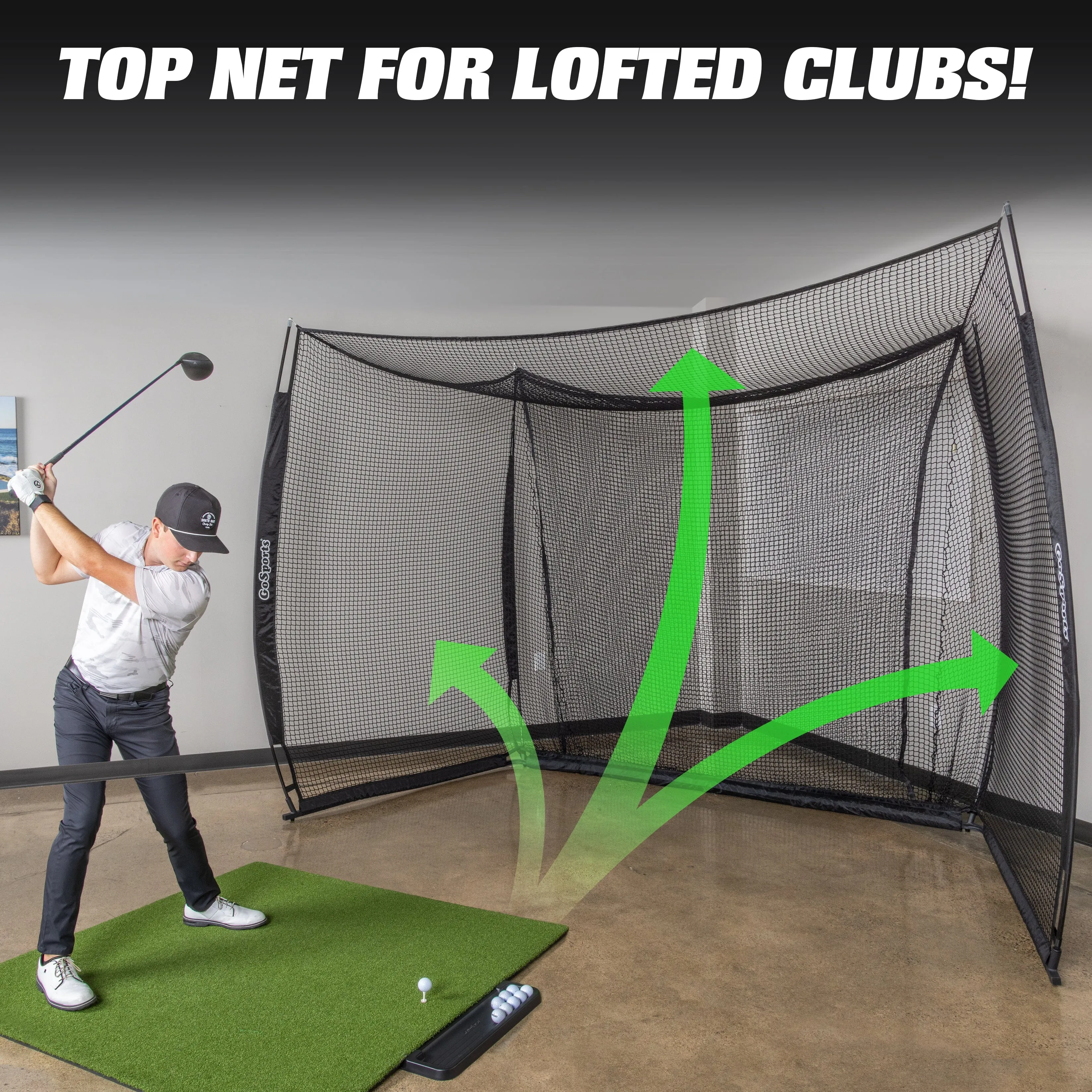 GoSports Range Cage 10 x 8 ft Golf Practice Hitting Net - Classic Net