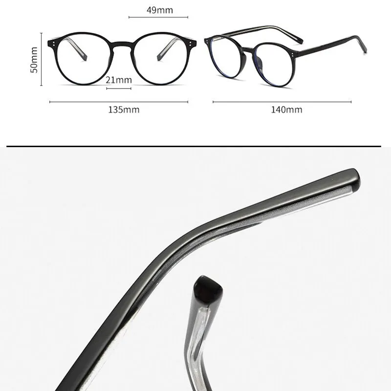 Handoer Unisex Full Rim Round Tr 90 Eyeglasses 210