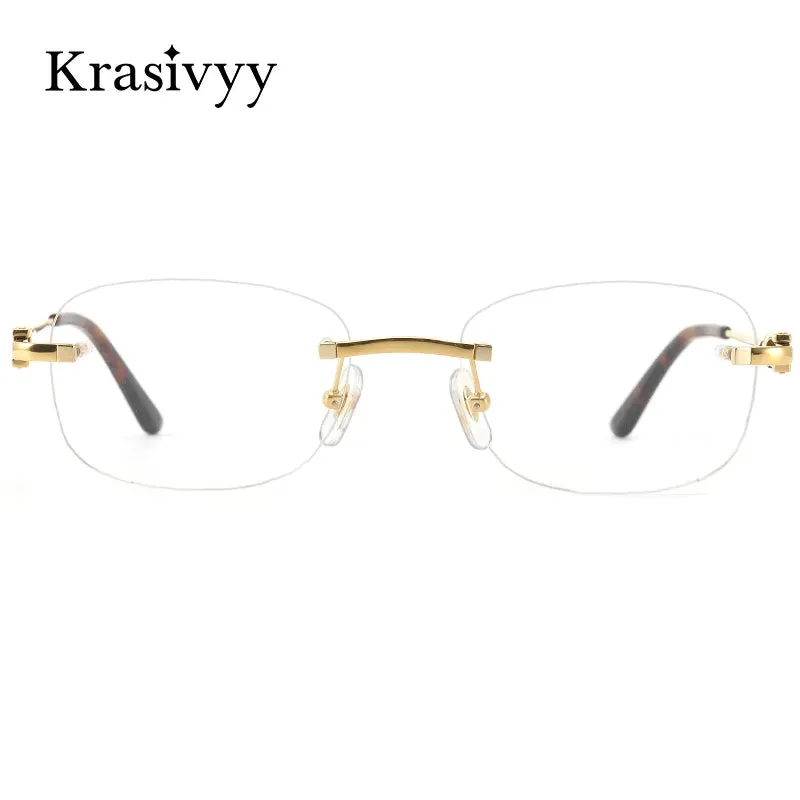Krasivyy Unisex Rimless Square Titanium Eyeglasses Kr0290o