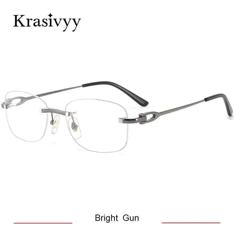 Krasivyy Unisex Rimless Square Titanium Eyeglasses Kr0290o