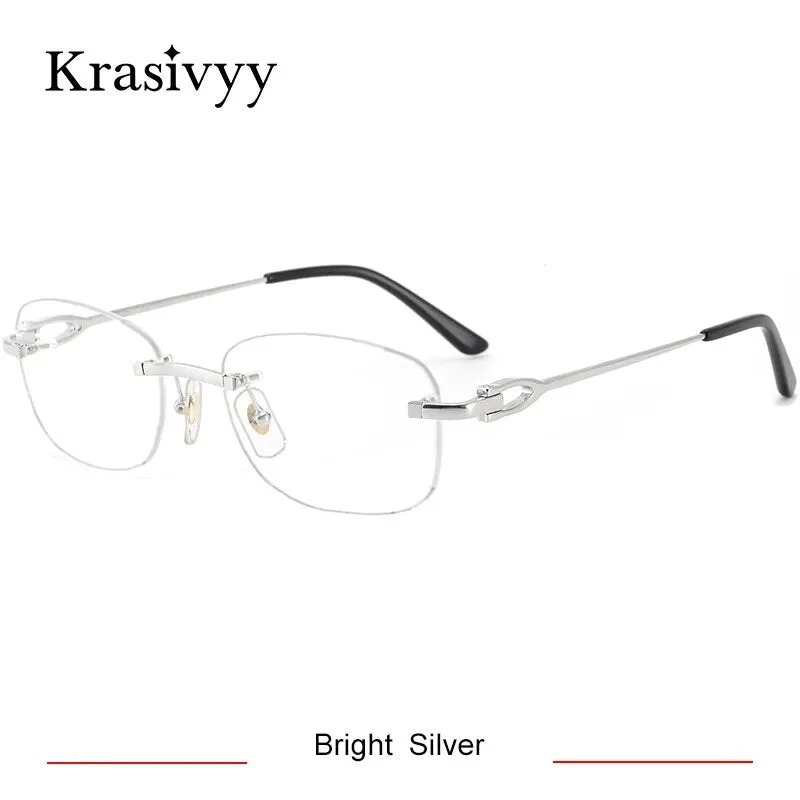 Krasivyy Unisex Rimless Square Titanium Eyeglasses Kr0290o