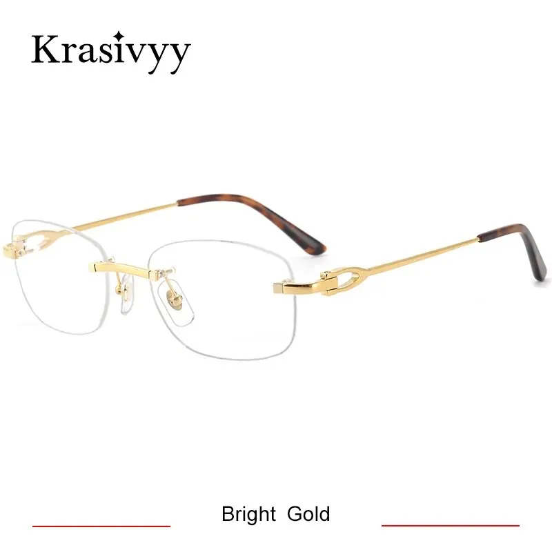 Krasivyy Unisex Rimless Square Titanium Eyeglasses Kr0290o