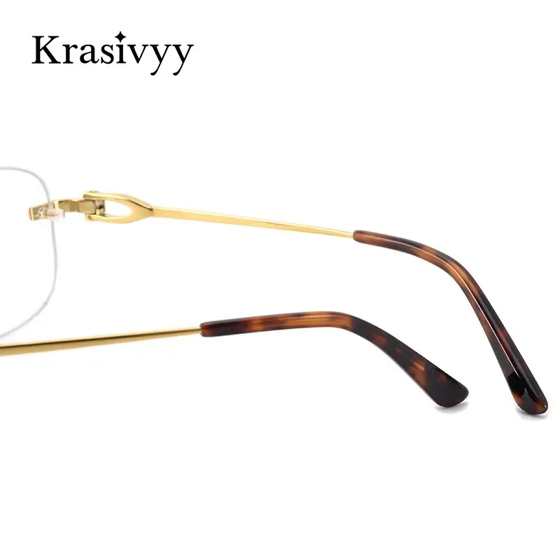 Krasivyy Unisex Rimless Square Titanium Eyeglasses Kr0290o