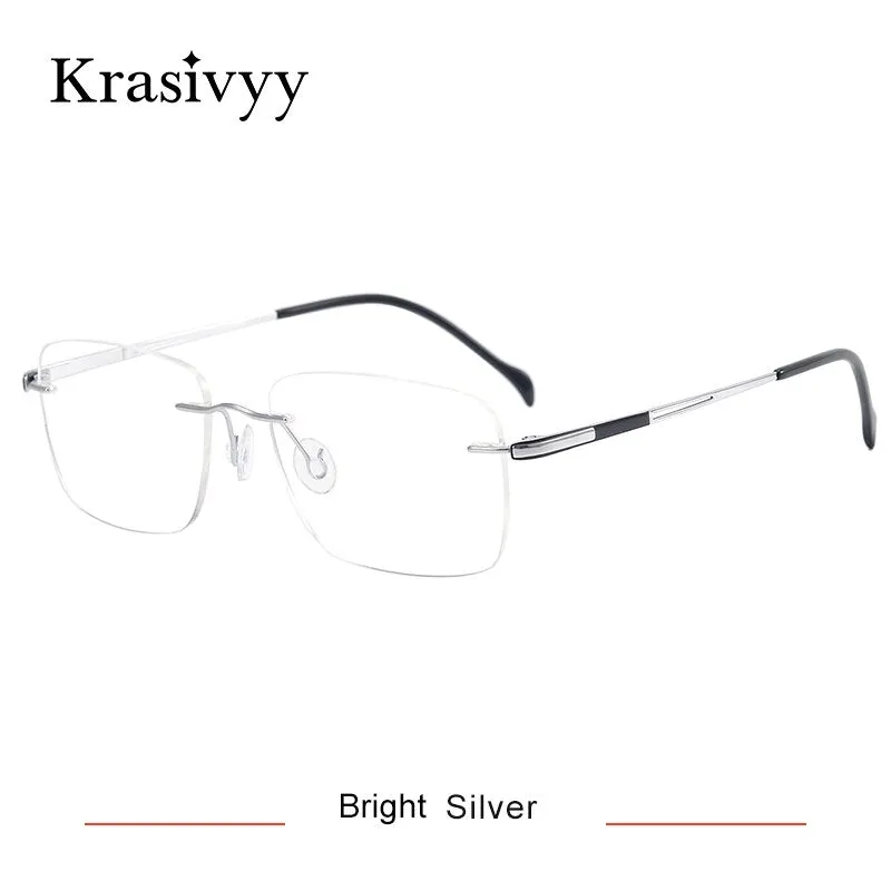 Krasivyy Unisex Rimless Square Titanium Eyeglasses Kr16065