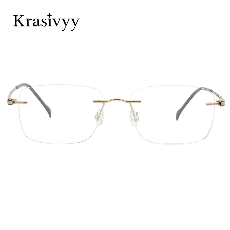 Krasivyy Unisex Rimless Square Titanium Eyeglasses Kr16065