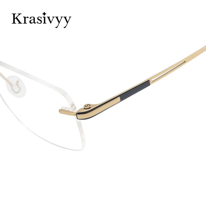 Krasivyy Unisex Rimless Square Titanium Eyeglasses Kr16065