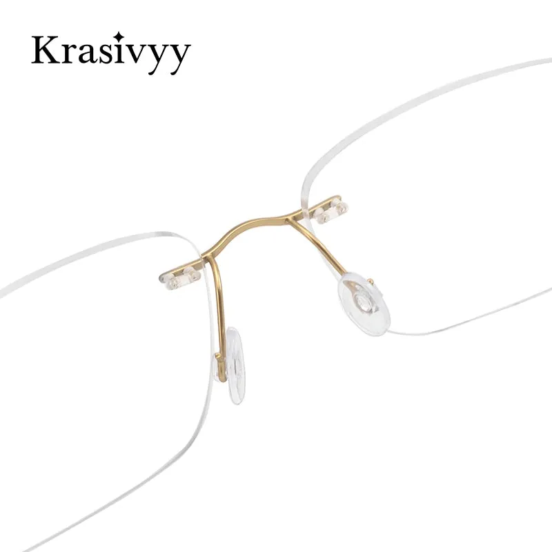 Krasivyy Unisex Rimless Square Titanium Eyeglasses Kr16065