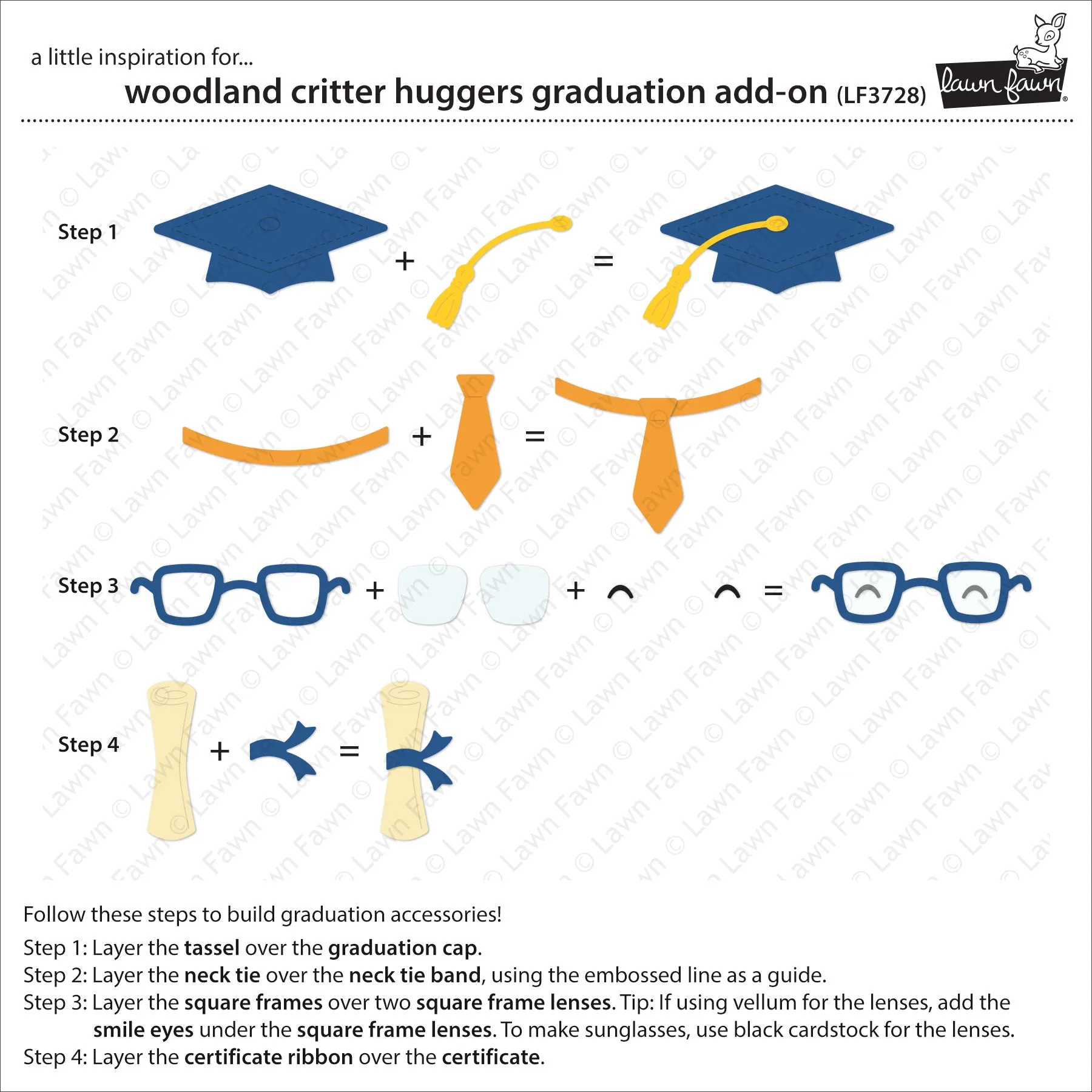 LAWN FAWN: Woodland Critter Huggers | Graduation Add-On | Lawn Cuts Die