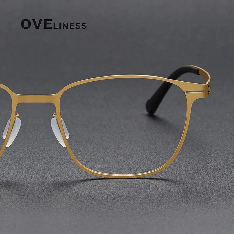 Oveliness Unisex Full Rim Square Screwless Titanium Eyeglasses 0978