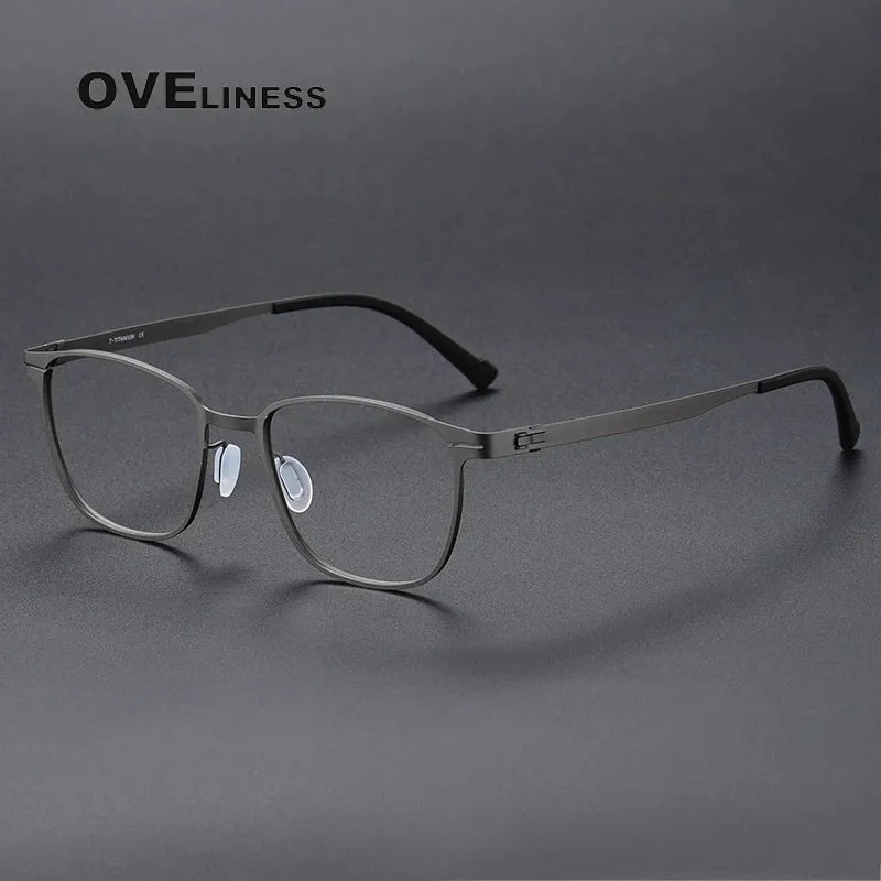 Oveliness Unisex Full Rim Square Screwless Titanium Eyeglasses 0978