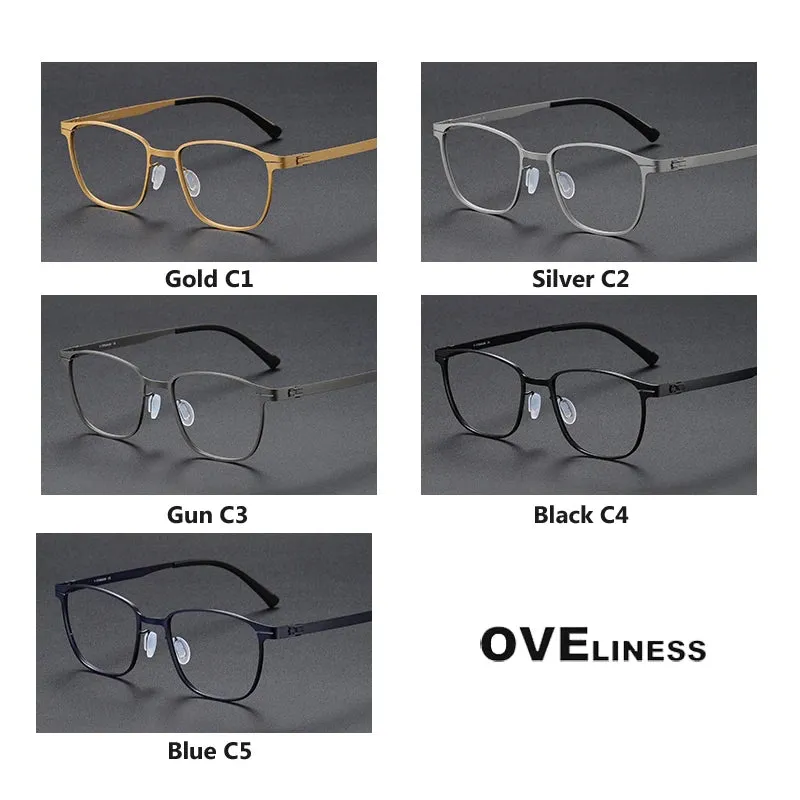 Oveliness Unisex Full Rim Square Screwless Titanium Eyeglasses 0978