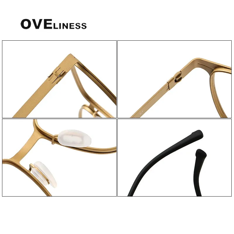Oveliness Unisex Full Rim Square Screwless Titanium Eyeglasses 0978