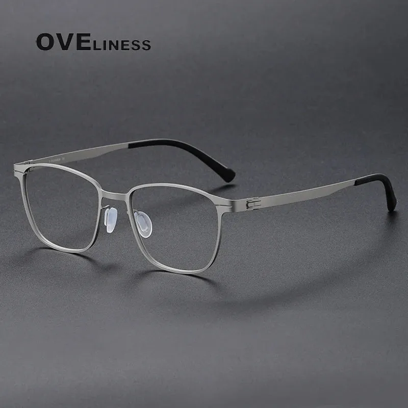 Oveliness Unisex Full Rim Square Screwless Titanium Eyeglasses 0978