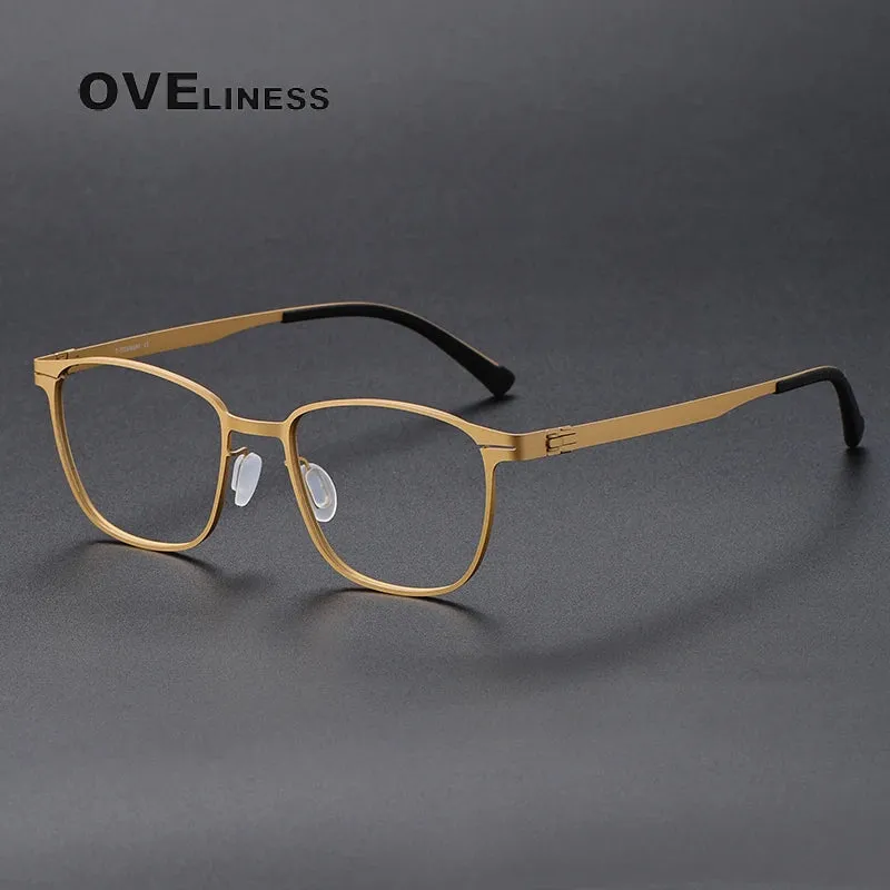 Oveliness Unisex Full Rim Square Screwless Titanium Eyeglasses 0978