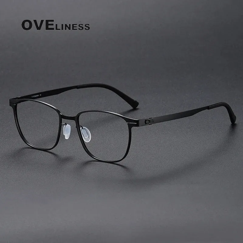 Oveliness Unisex Full Rim Square Screwless Titanium Eyeglasses 0978