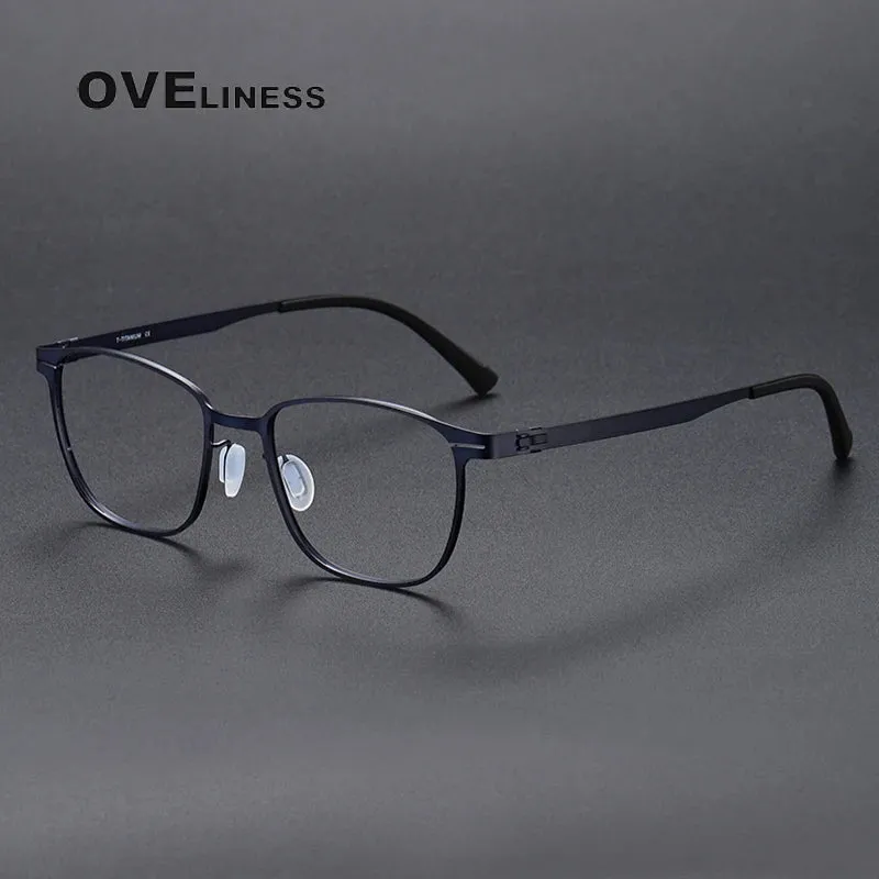 Oveliness Unisex Full Rim Square Screwless Titanium Eyeglasses 0978