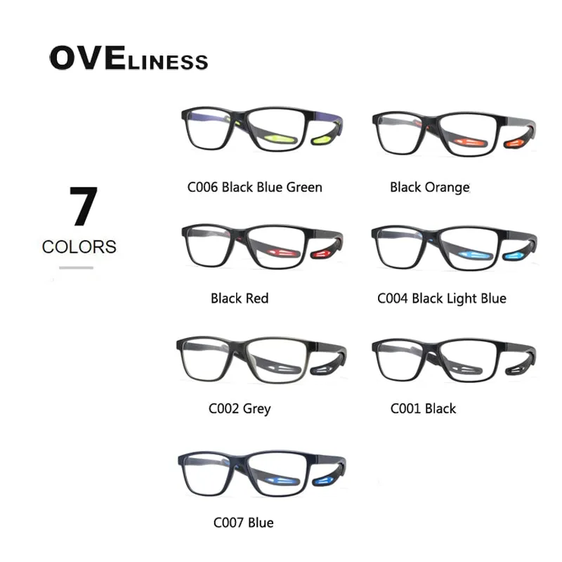 Oveliness Unisex Full Rim Square Tr 90 Ultem Sport Eyeglasses Ad58