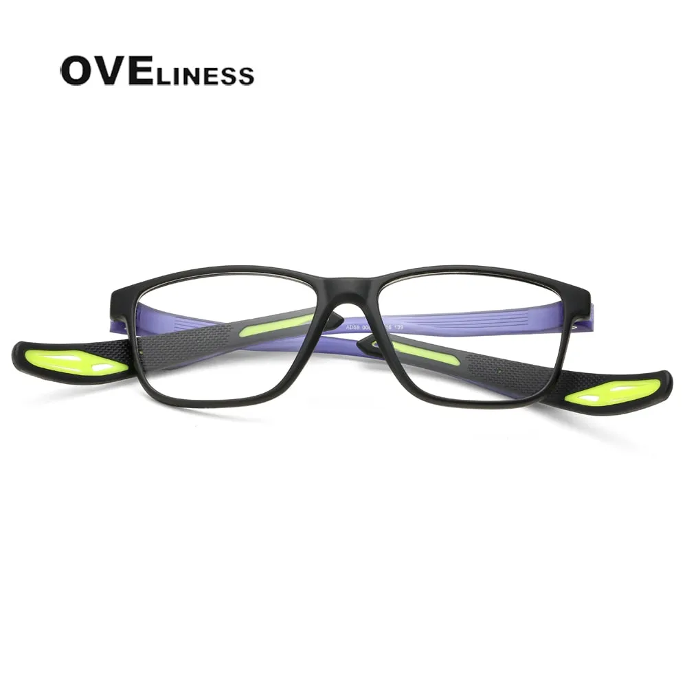 Oveliness Unisex Full Rim Square Tr 90 Ultem Sport Eyeglasses Ad58