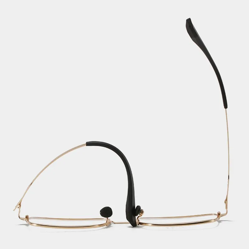 Reven Jate Men's Full Rim Square Titanium Screwless Frame Eyeglasses 6118