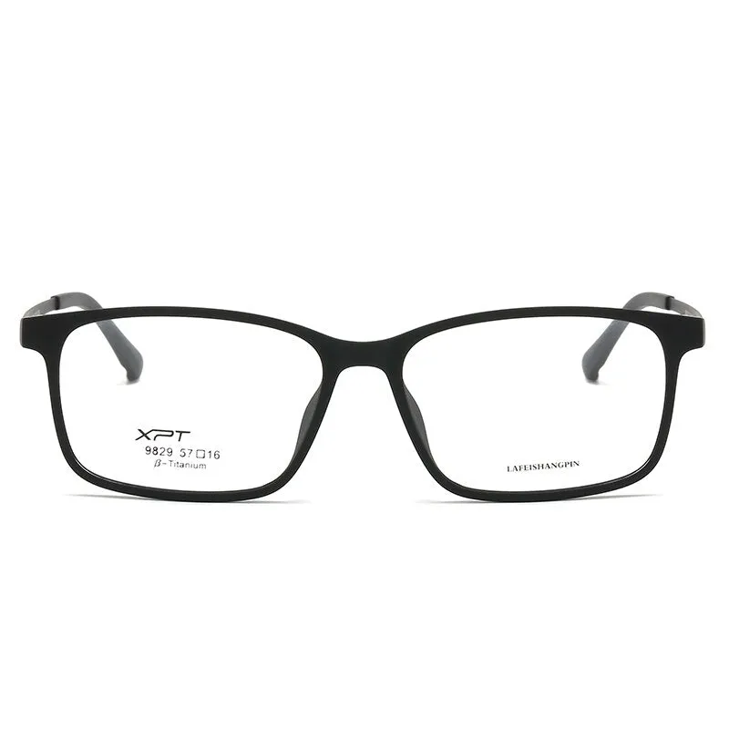 Reven Jate Unisex Full Rim Large Square Titanium Eyeglasses 9829