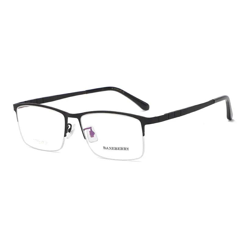 Reven Jate Unisex Semi Rim Rectangle Titanium Frame Eyeglasses 71111
