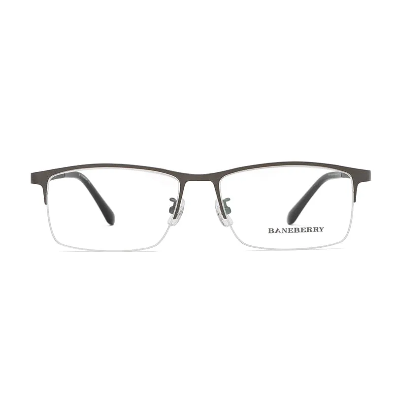 Reven Jate Unisex Semi Rim Rectangle Titanium Frame Eyeglasses 71111