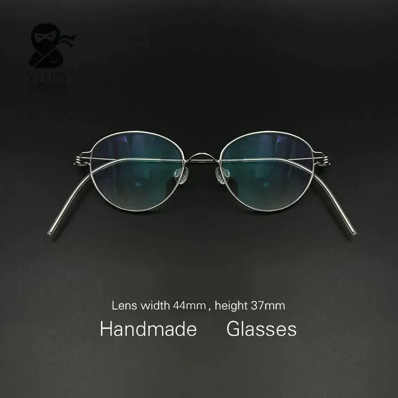 Yujo Unisex Full Rim Oval Round Stainless Steel Eyeglasses Y059